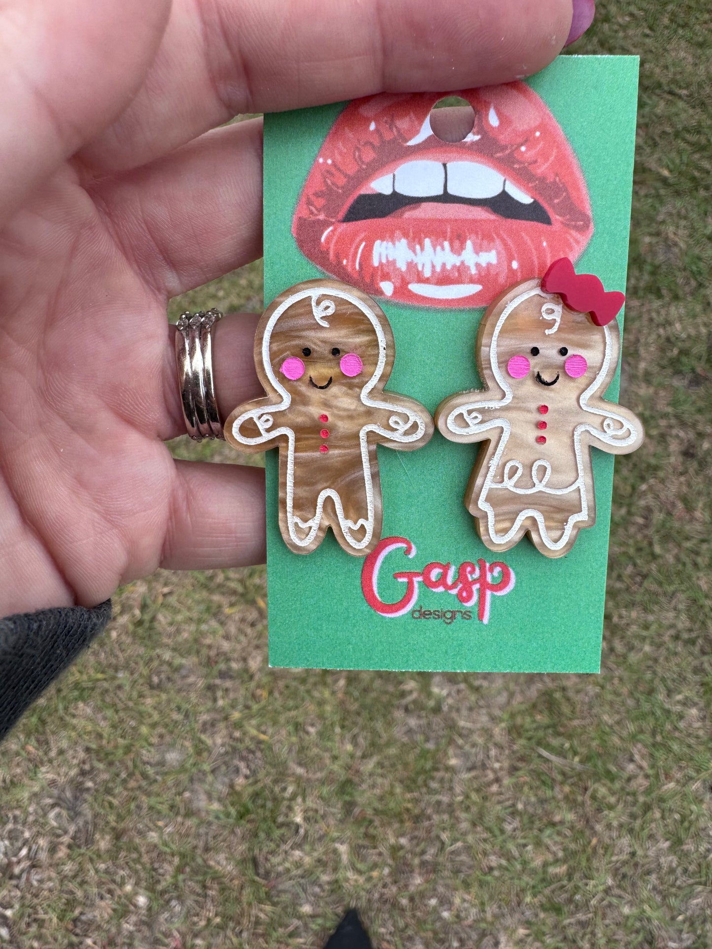 Gingerbread Couple Studs