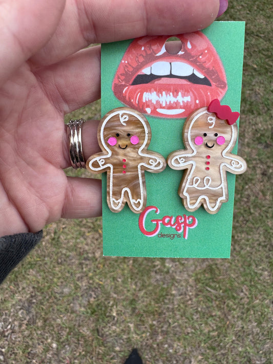 Gingerbread Couple Studs