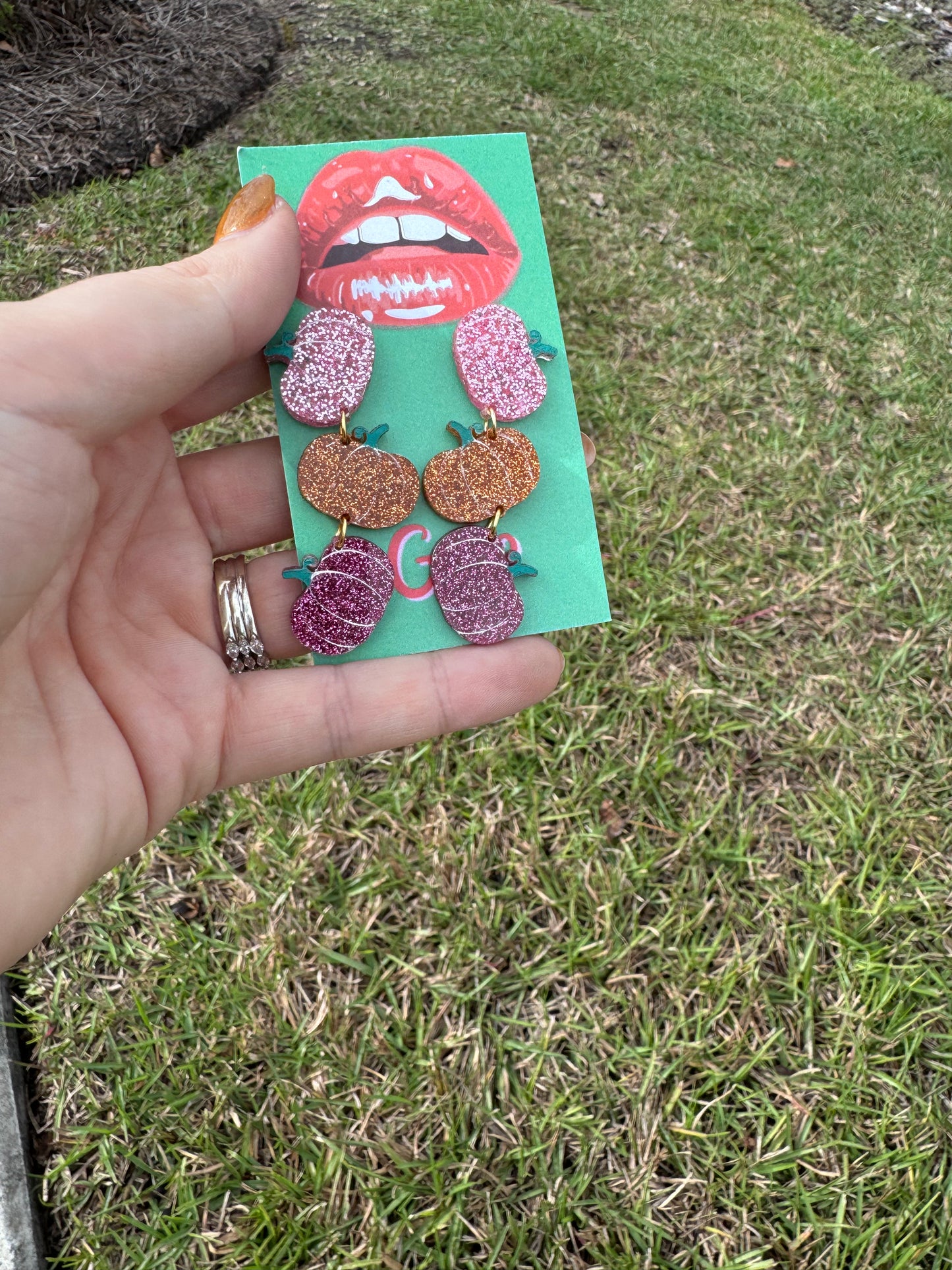 Glitter Pumpkin Trio